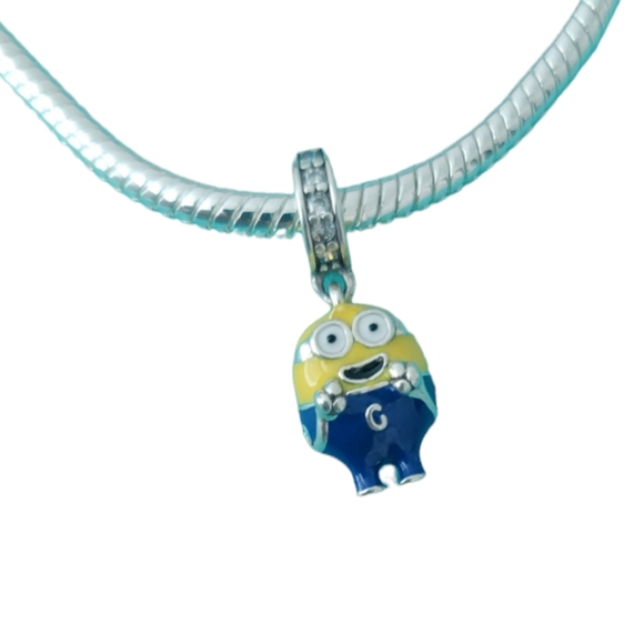 🎆Sterling Silver 925 Bob from Minions and Despicable Me Dangle Bracelet Charm - Picture 2 of 5